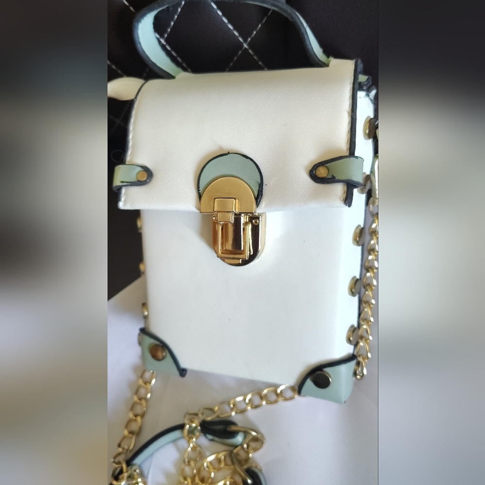 Elegan Retro White and Gold  Small Women's Bag
